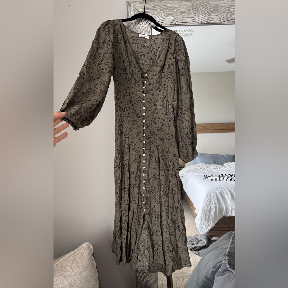 Long Sleeve Button Up Maxi Dresss